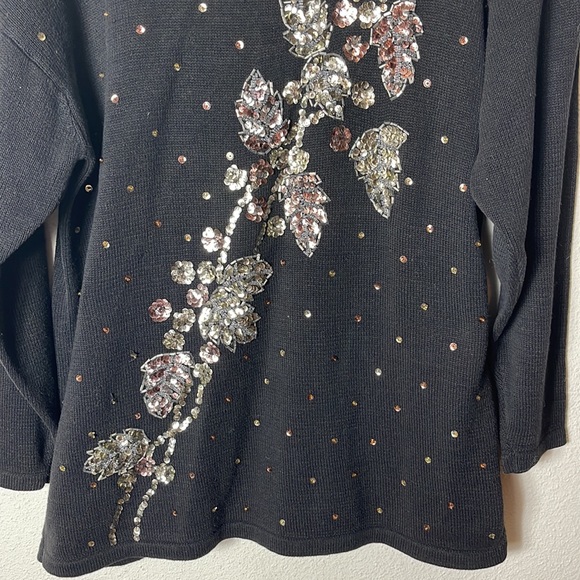 Vintage 80/90 Celina Yang Sequined Sweater Large - Picture 4 of 7